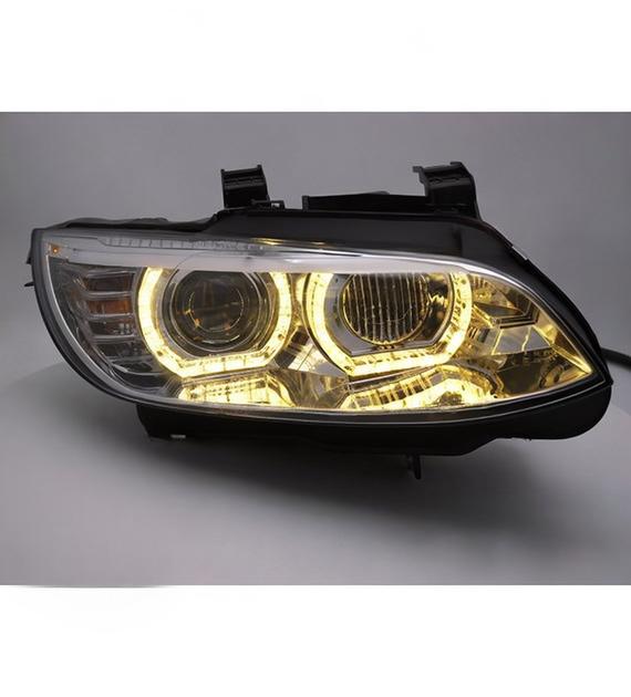 💕 Fari Anteriori Adatto per BMW E92 E93 06-10 Xenon LED DRL Gialli Cromati 💕