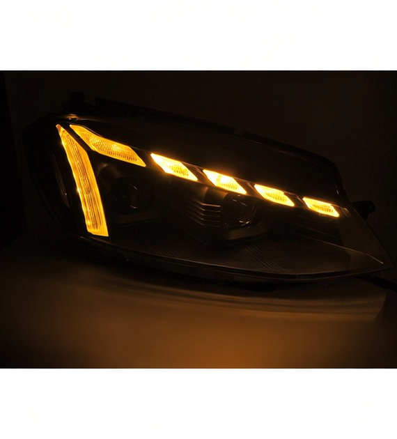 π Fari Anteriori Adatto per VW Golf 7 17-19 Full LED DRL Seq Neri π
