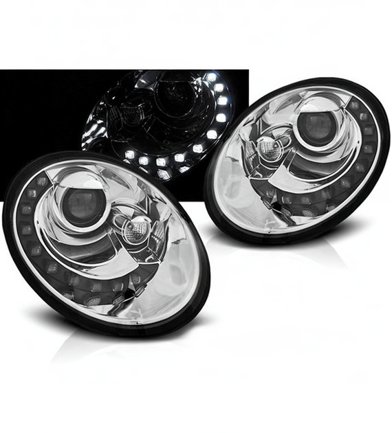 π Fari Anteriori Adatto per VW New Beetle 06-12 Daylight Cromati π