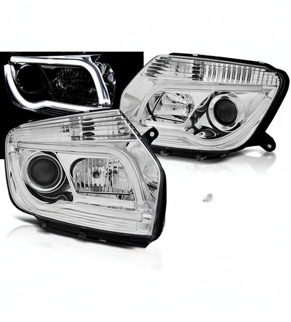 ๐ Fari Anteriori Adatto per Dacia Duster 2010-2014 Tube Light LED Cromati ๐