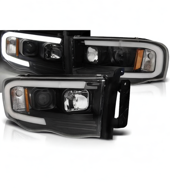 π Fari Anteriori Adatto per Dodge RAM 2002-2006 Tube Light LED Neri π