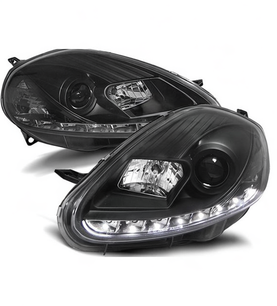 π Fari Anteriori Adatto per Fiat Grande Punto 2005-2008 LED Neri π