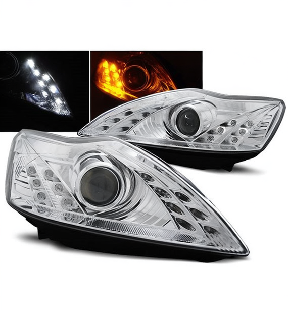 π Fari Anteriori Adatto per Ford Focus 08-10 LED Cromo π