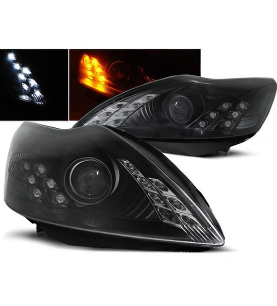 π Fari Anteriori Adatto per Ford Focus 08-10 LED Neri π