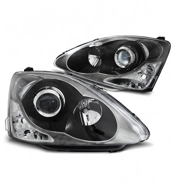 π Fari Anteriori Adatto per Honda Civic Hatchback 01-06 H1 HB3 Neri π