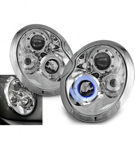💕 Fari Anteriori Adatto per Mini Cooper 01-04 Angel Eyes Cromati 💕