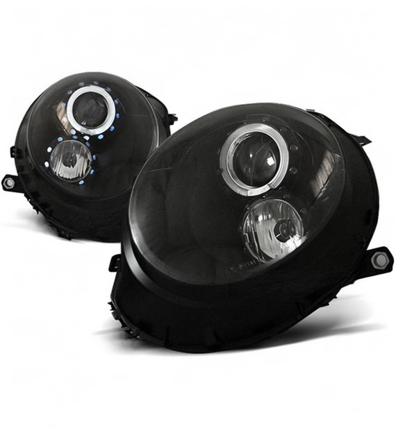 💕 Fari Anteriori Adatto per Mini Cooper 06-14 Angel Eyes Neri 💕