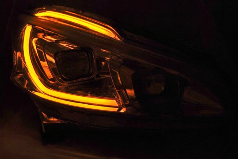 💕 Fari Anteriori Adatti per Peugeot 208 12-15 LED DRL Tube Light Neri 💕