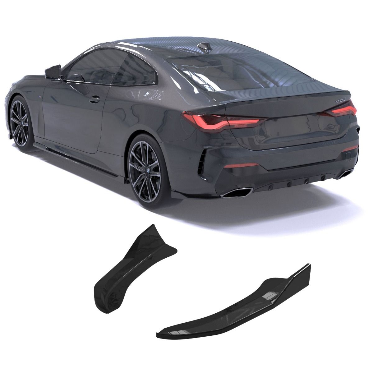 5741⭐Splitter laterale diffusore adatto per BMW Serie 4 Coupé (G22/G23) M-Pack⭐