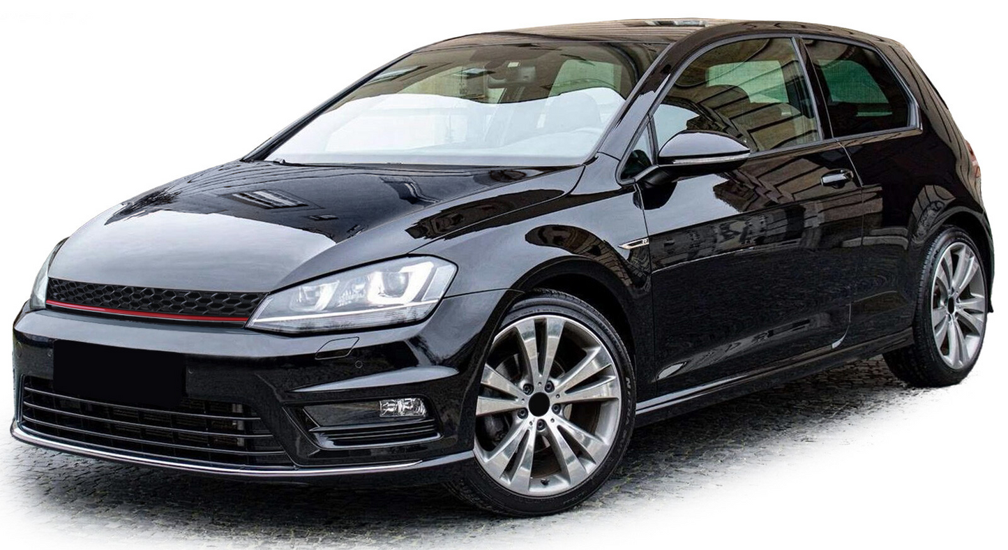 💫ART.7234 GRIGLIA SPORTIVA NERO LUCIDO con LINEA ROSSA per VW GOLF 7 17-19💫