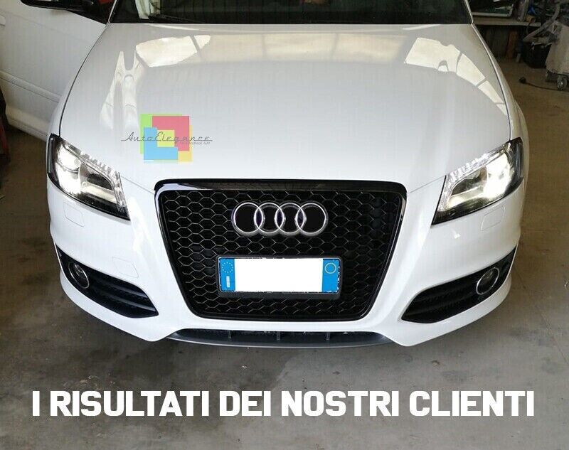 GRIGLIA ADATTA PER AUDI A3 8P 2008-2012 LOOK RS3 NERA DESIGN SPORTIVO