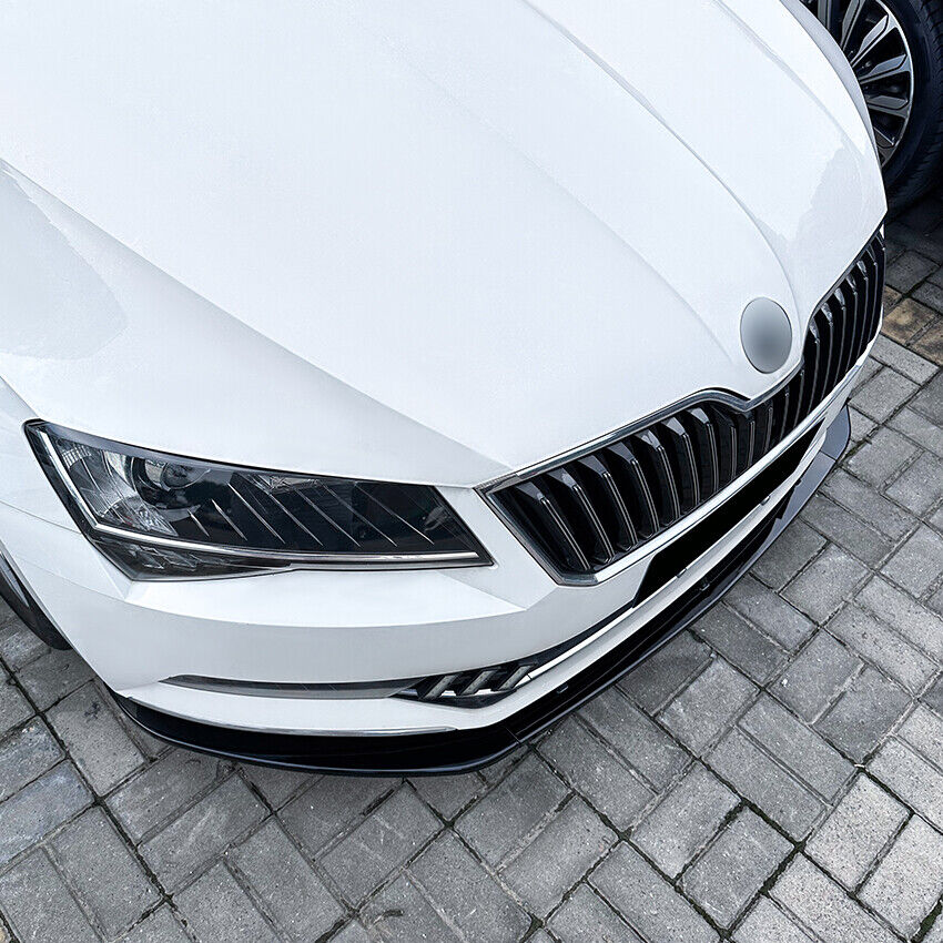 ⭐FRONT SPLITTER SKODA SUPERB III B8 3V 2015-19 GLOSSY BLACK⭐