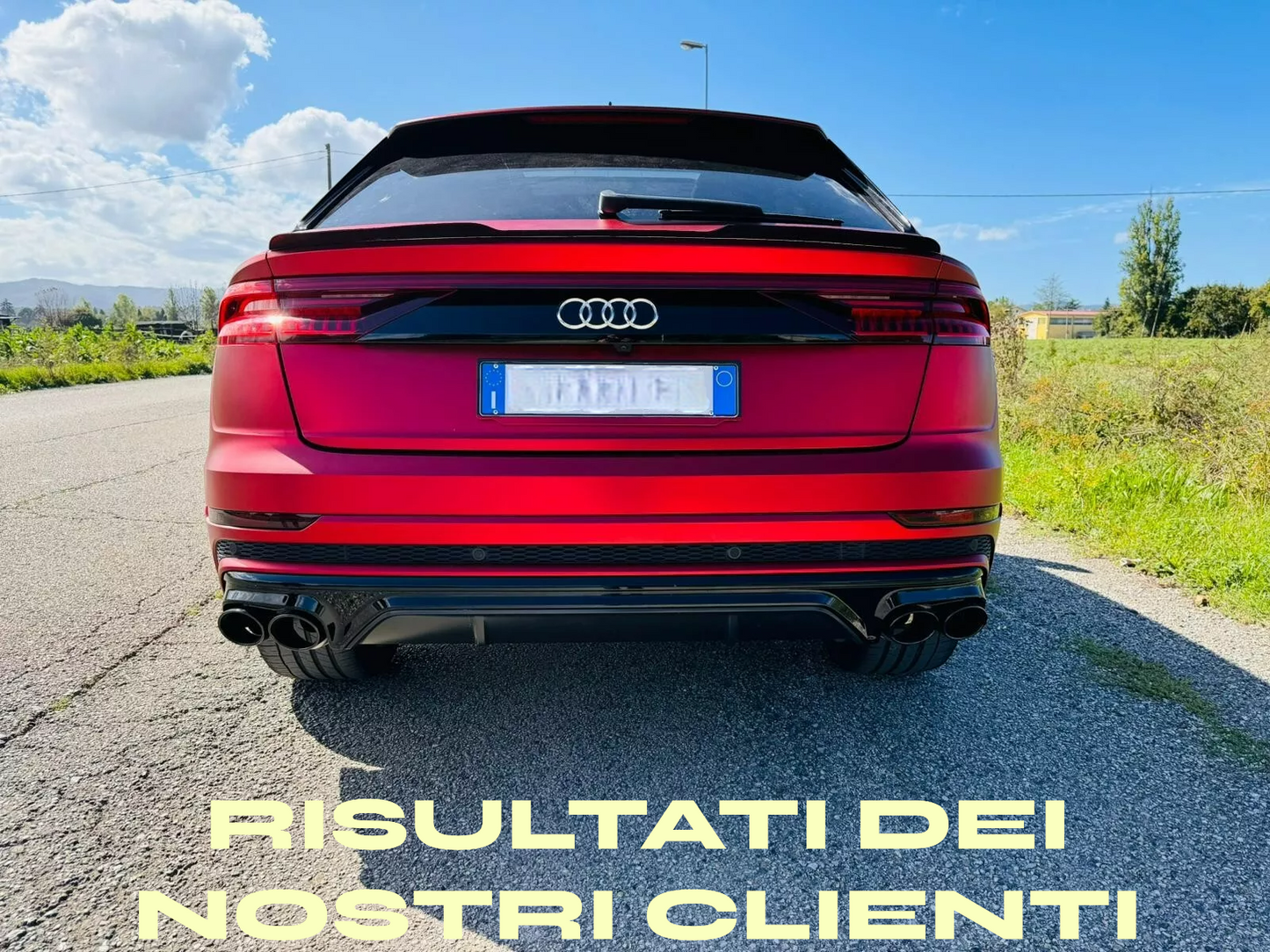 💎Spoiler posteriore Mantovana Diffusore Doppia Uscita adatto Audi Q8 2018💎