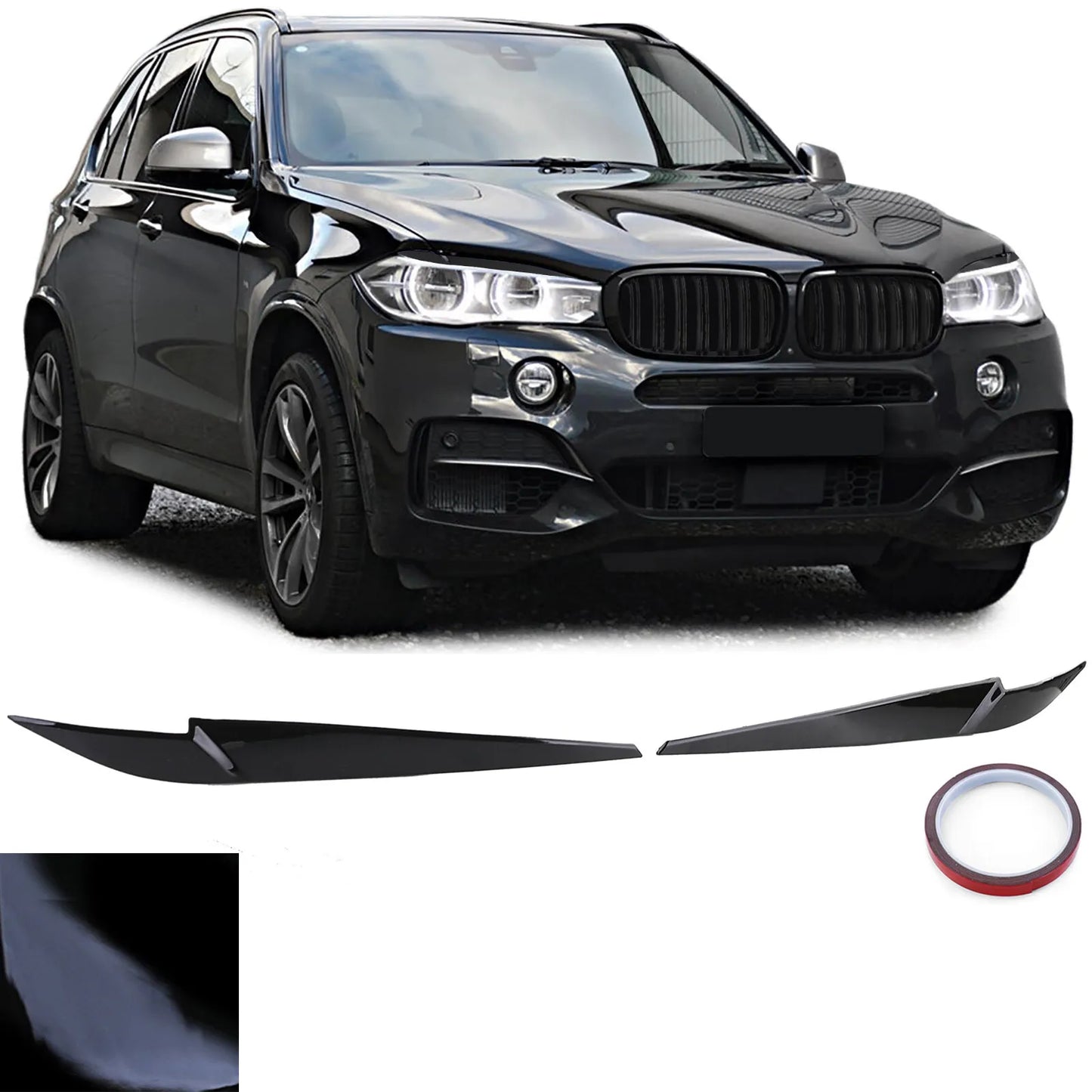 🔥Copri fari evil eye nero lucido adatti per BMW X5 F15 2013-2018 🔥