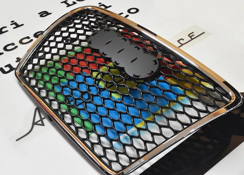 0132⭐GRIGLIA ANTERIORE ADATTO PER AUDI A3 8P 05-08 CALANDRA LOOK RS3 CROMATO⭐