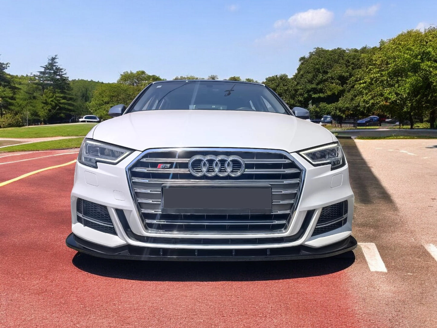 🔥SPLITTER ANTERIORE PER AUDI S3/A3 S-LINE SPORTBACK(2016-2019)NERO LUCIDO ABS🔥