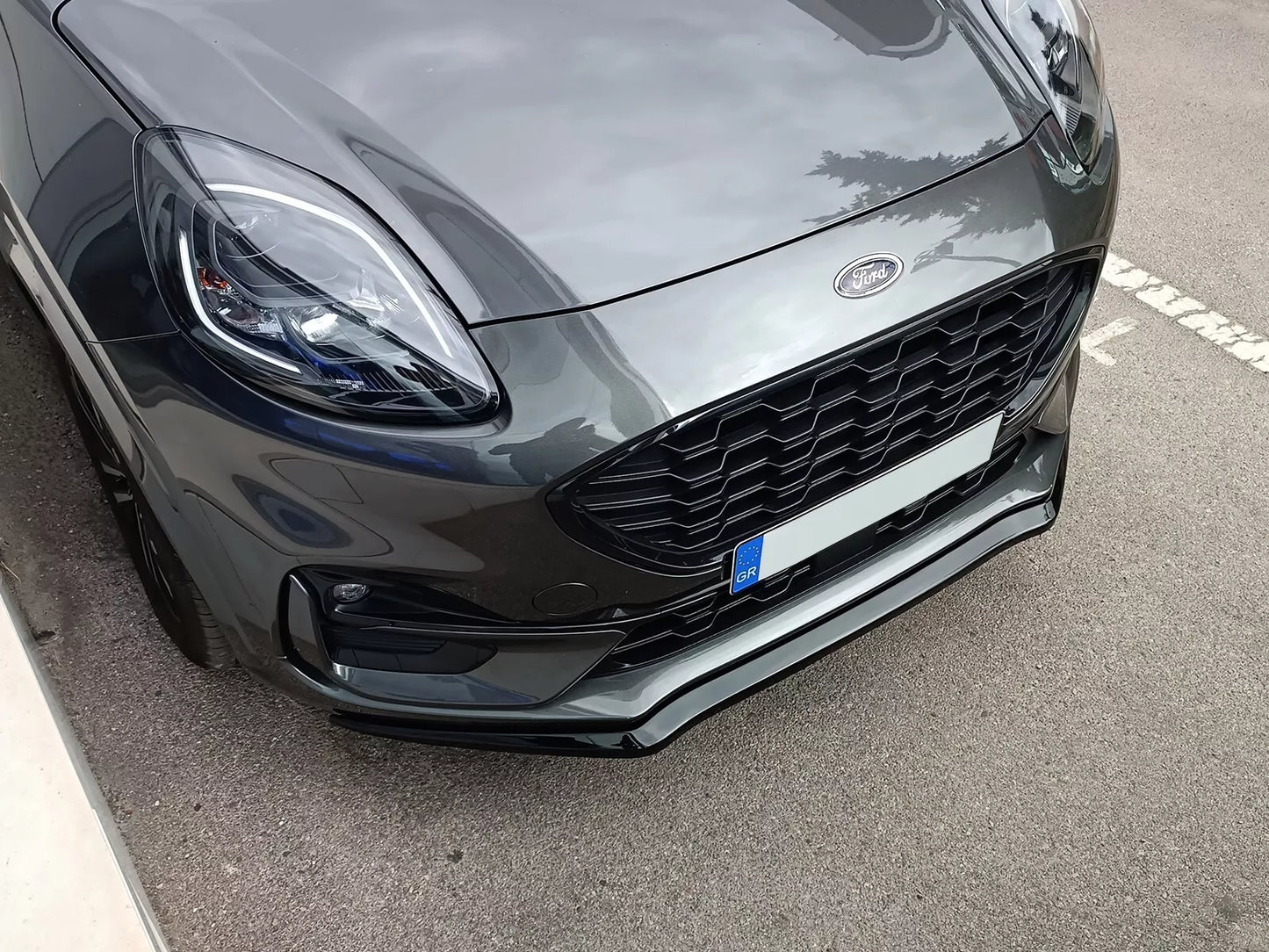 🔥FRONT SPLITTER SUITABLE FOR FORD PUMA ST-LINE (2019-) GLOSSY BLACK ABS🔥