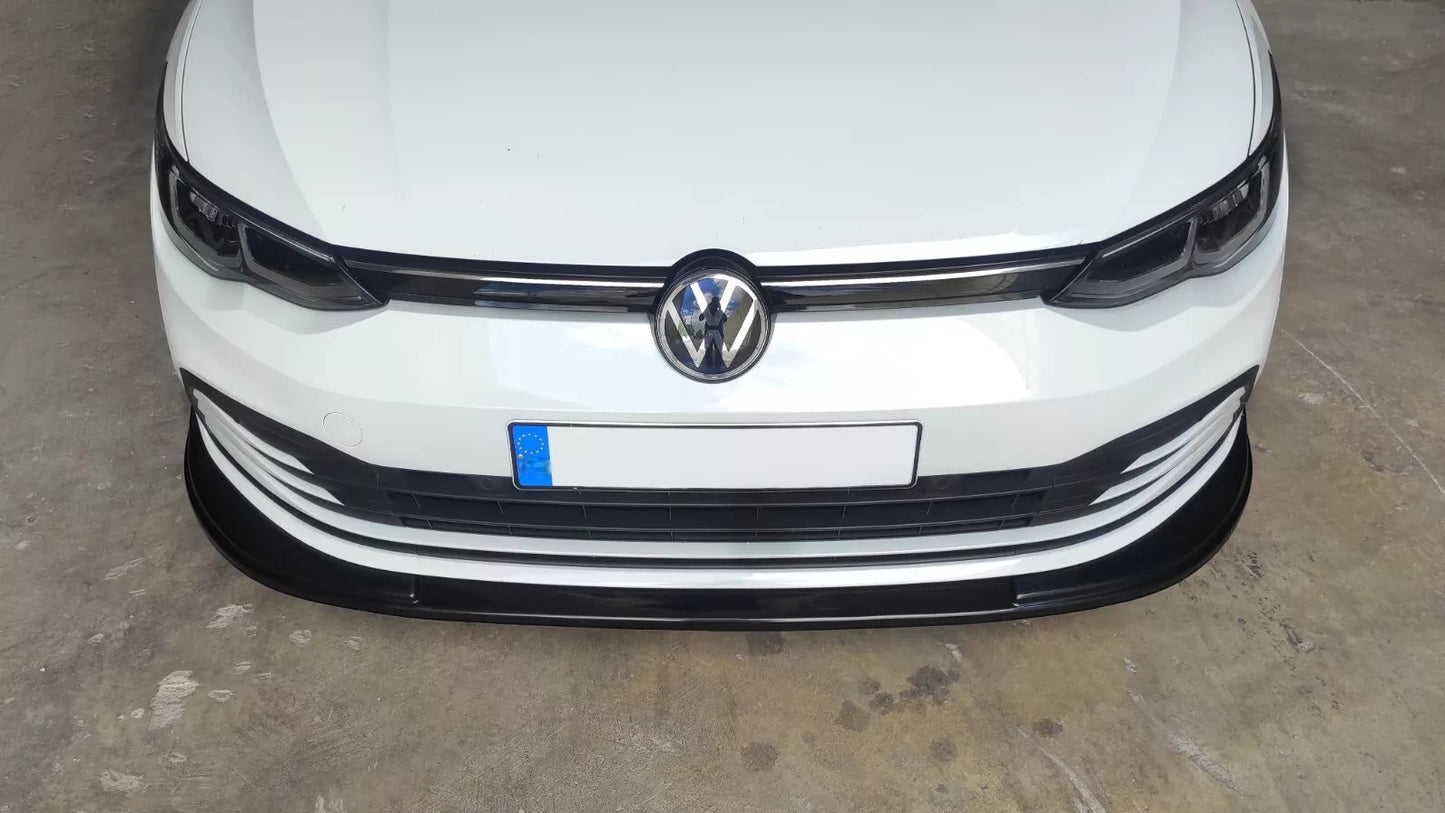 🔥SPLITTER ANTERIORE ADATTO PER VW GOLF MK8 NERO LUCIDO ABS🔥
