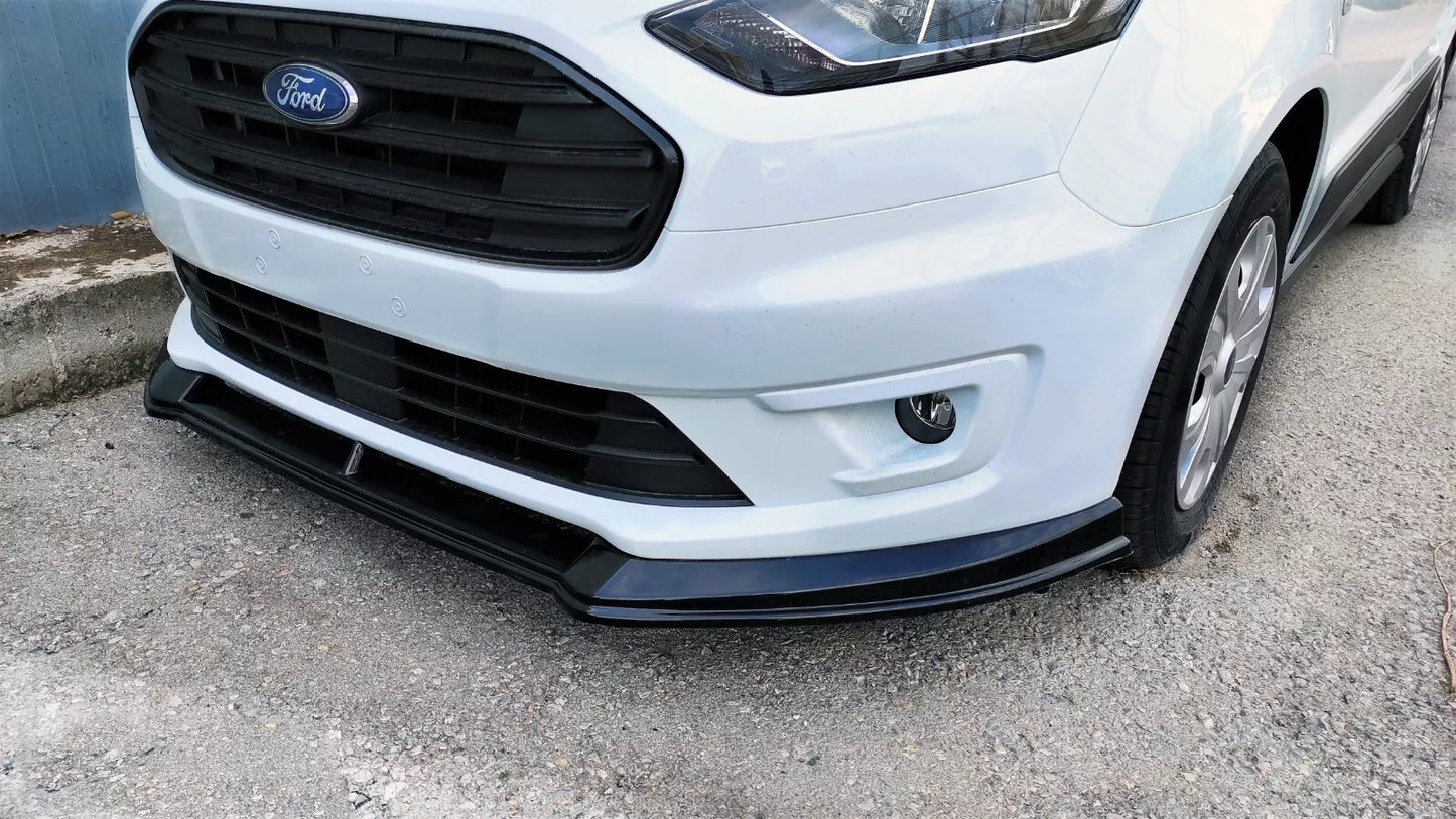 🔥SPLITTER ANTERIORE PER FORD TRANSIT CONNECT FACELIFT (2019-) NERO LUCIDO ABS🔥