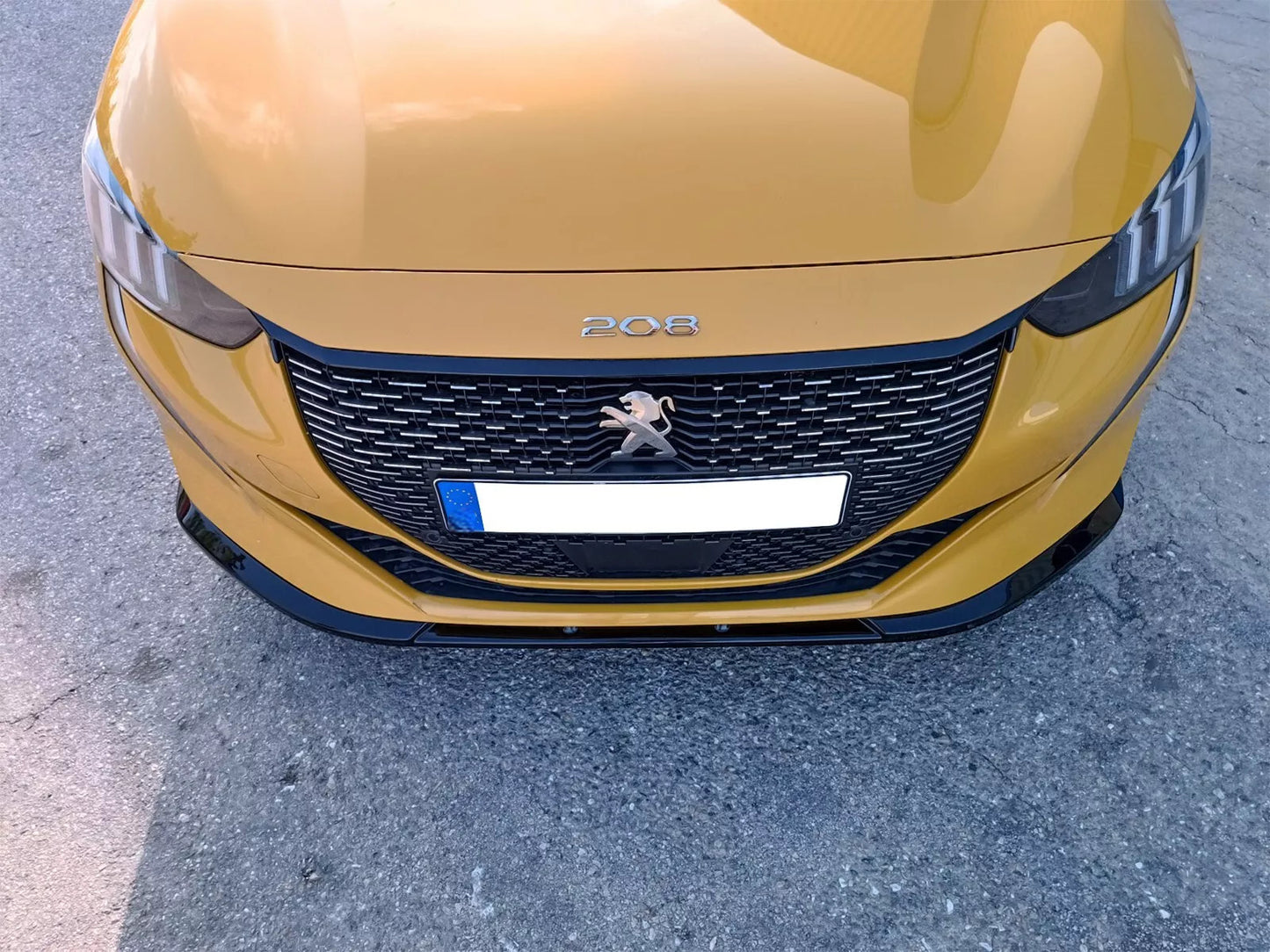 💕SPLITTER ANTERIORE V.2 ADATTO PER PEUGEOT 208 MK2 (2019-) NERO LUCIDO ABS💕