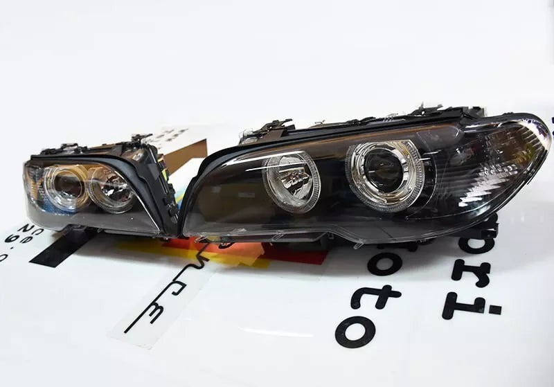 🔥 Coppia Fari adatto per BMW SERIE 3 E46 COUPE ANGEL EYES LED 2003-2006🔥
