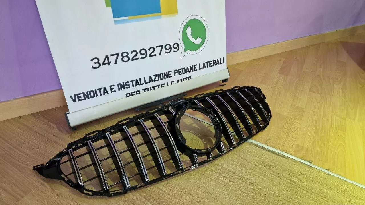 0909š„GRIGLIA ADATTA PER MERCEDES CLASSE C W205 LIFT 19-21 CROMATA CON CAMERAš„