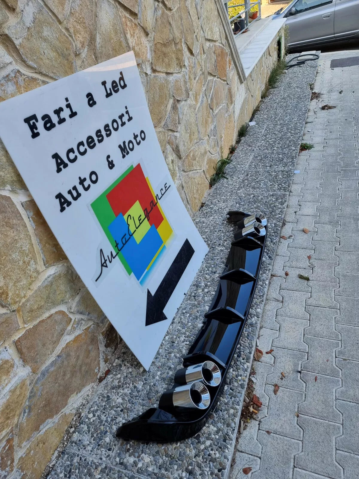 0131⭐DIFFUSORE ADATTO PER VW GOLF 8 LOOK R TERMINALI 2+2⭐