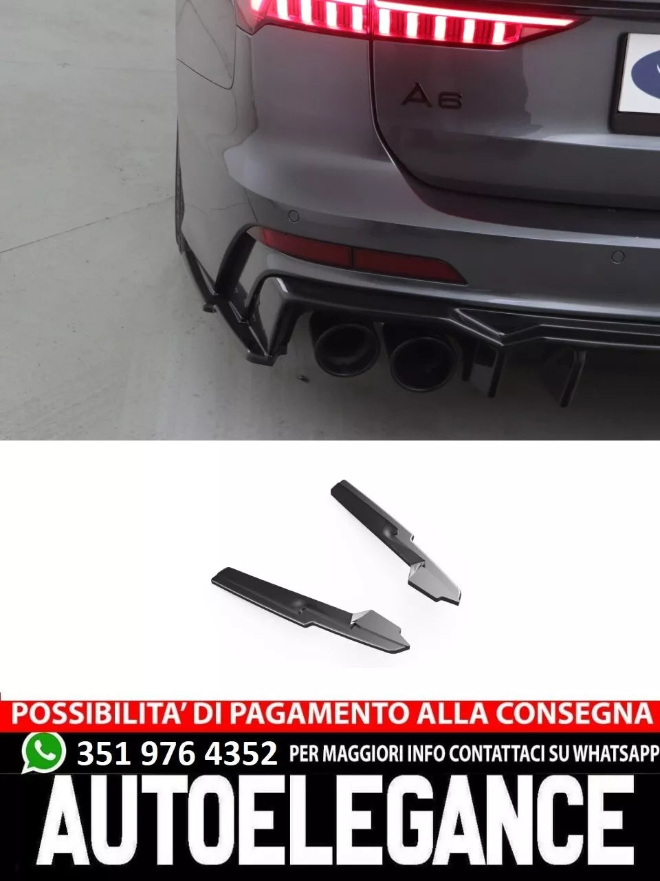Splitter laterale posteriore adatto per AUDI S6 C8 (berlina-Avant) 2019