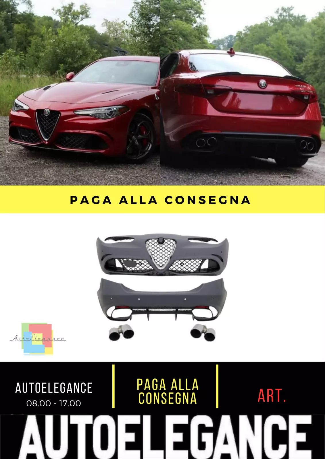 1727 Kit carrozzeria adatto per Alfa Romeo Giulia 952 Q4 2016 + Look Quadrifoglio