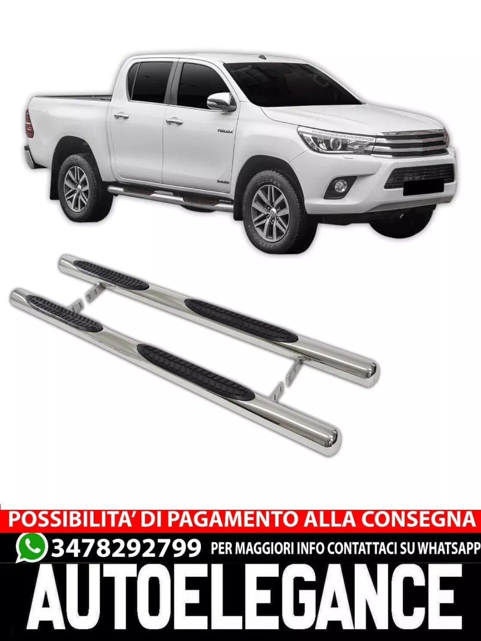 PEDANE LATERALI PERSONALIZZATE per Toyota Hilux 2015-2022