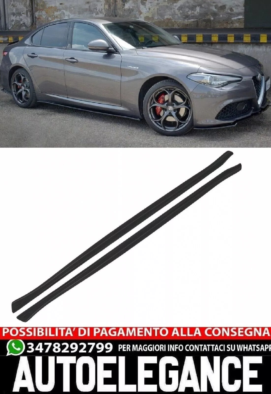 Valvole laterali adatte per Alfa Romeo Giulia 952 (2016-2021) Piano Black