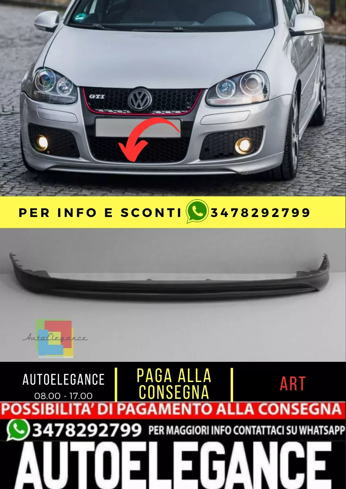 💎Spoiler for VW GOLF 5 V GTI EDT30 ABS Plastica