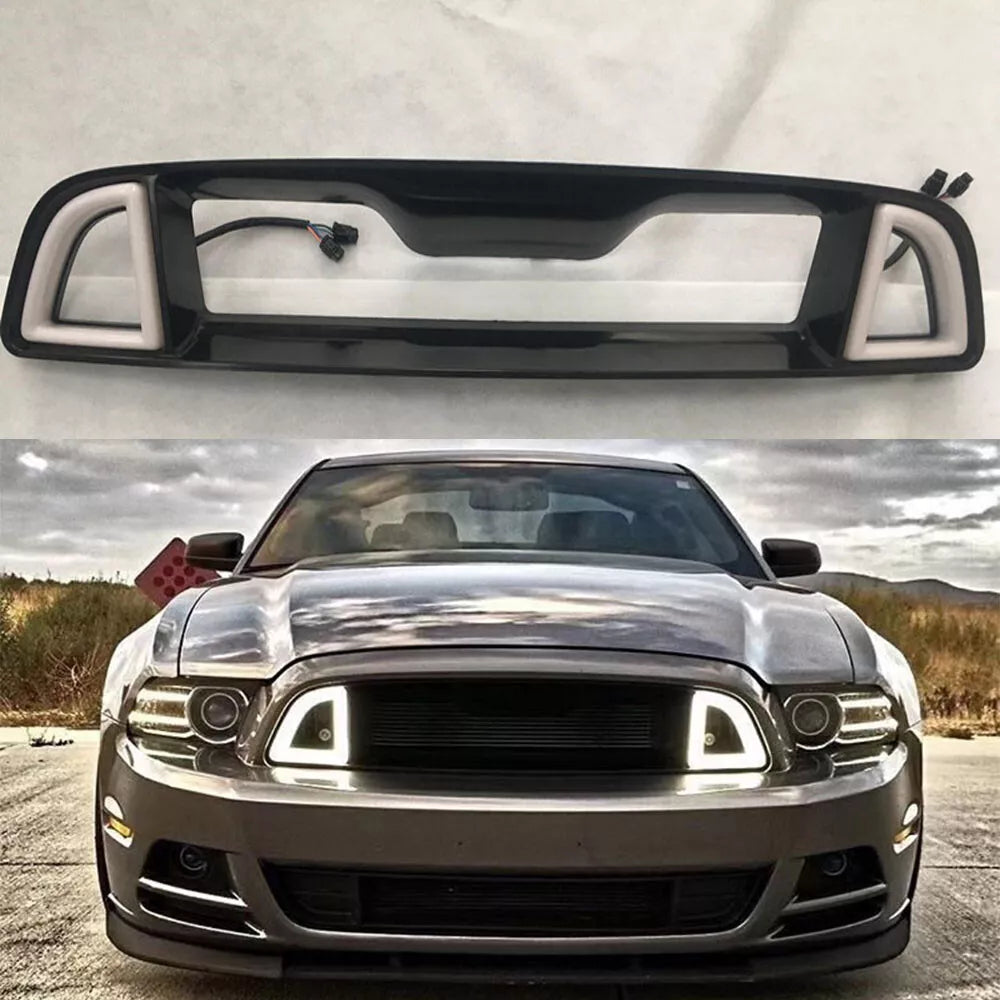 🔥luminazione LED griglia radiatore bianca Adatto Per Ford Mustang 13-14🔥