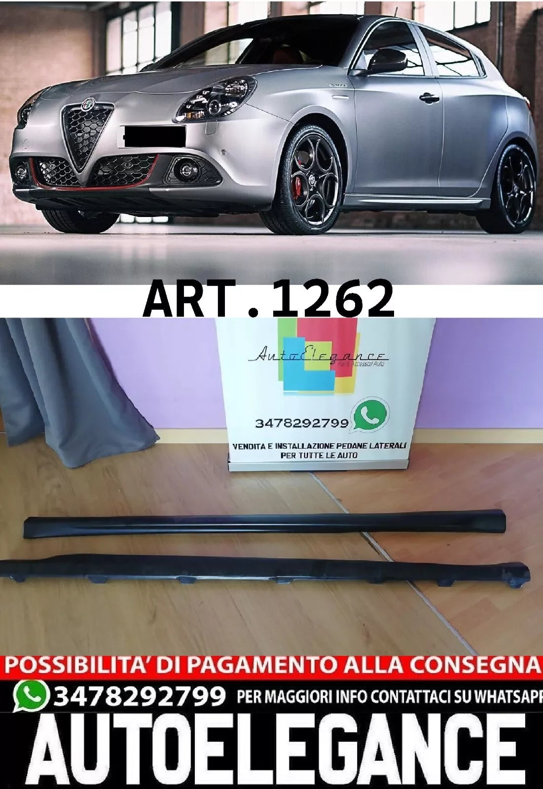MINIGONNE ADATTE PER ALFA ROMEO GIULIETTA LOOK SPRINT VELOCE GREZZE