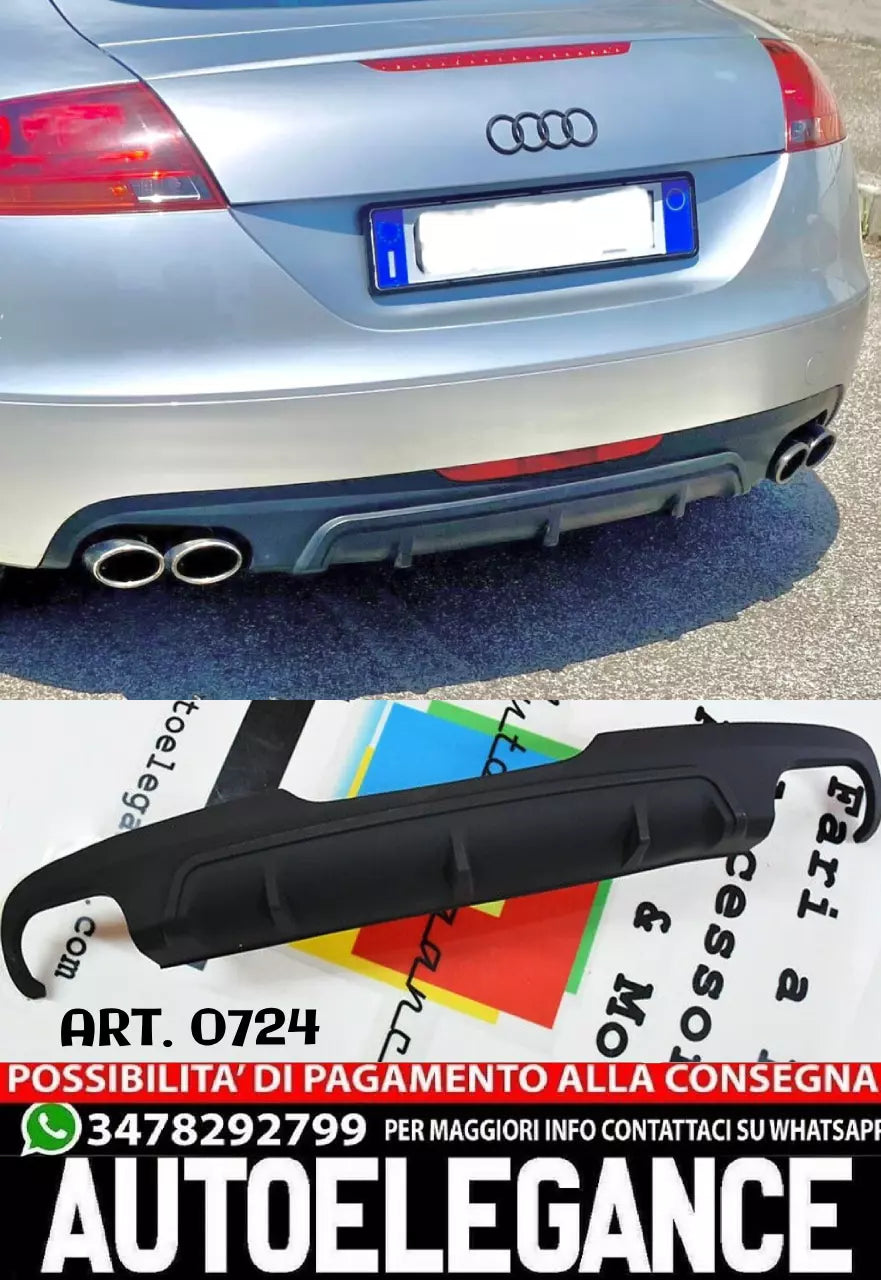DIFFUSORE SOTTO PARAURTI POSTERIORE LOOK SPORTIVO PER AUDI TT 8J 2006-2014