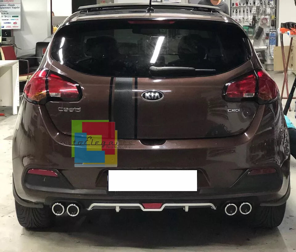 SOTTO PARAURTI POSTERIORE KIA CEE'D 2012+ DIFFUSORE QUATTRO TERMINALI 0084