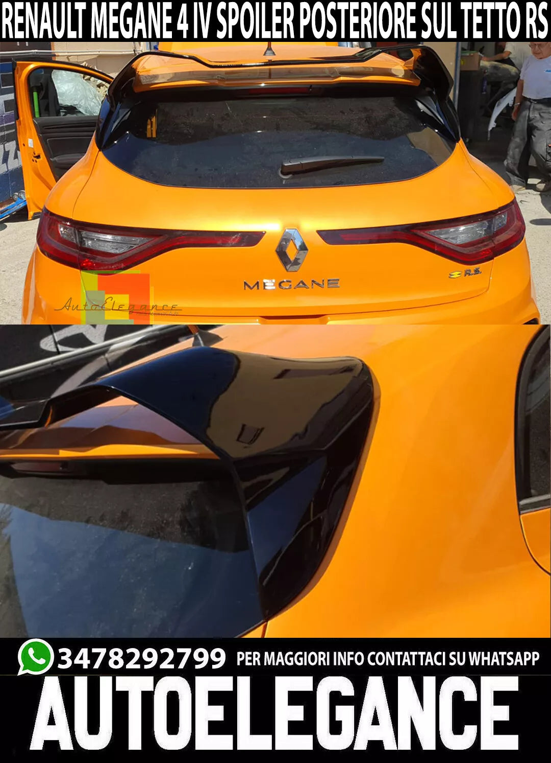 Spoiler Tetto Adatto Per Renault Megane 4 2015-2021 Spoiler Sportivo Rs Look