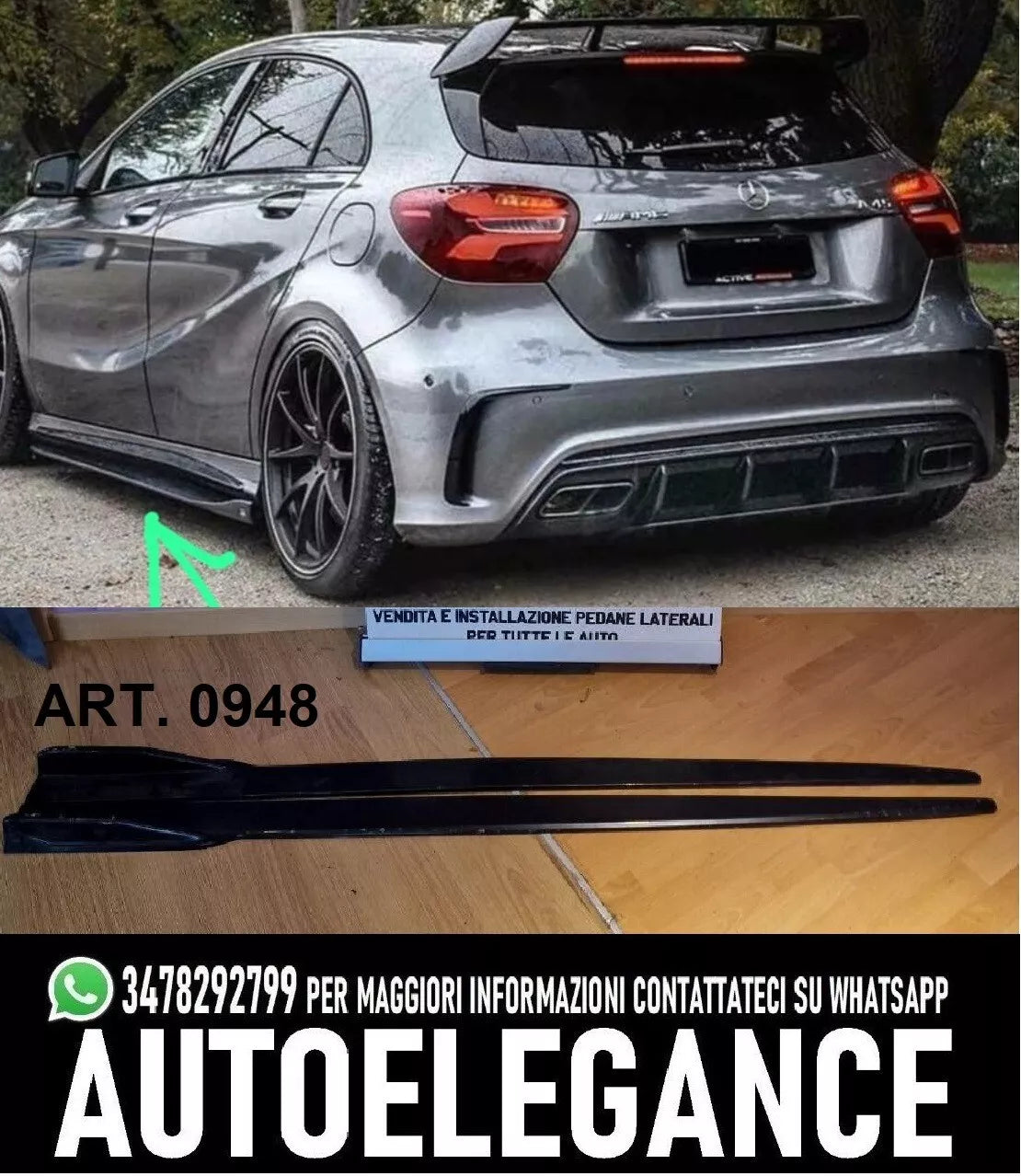 0948 Alette Luci Laterali Inferiori Mercedes Classe A W176 2012-2018 ABS SW