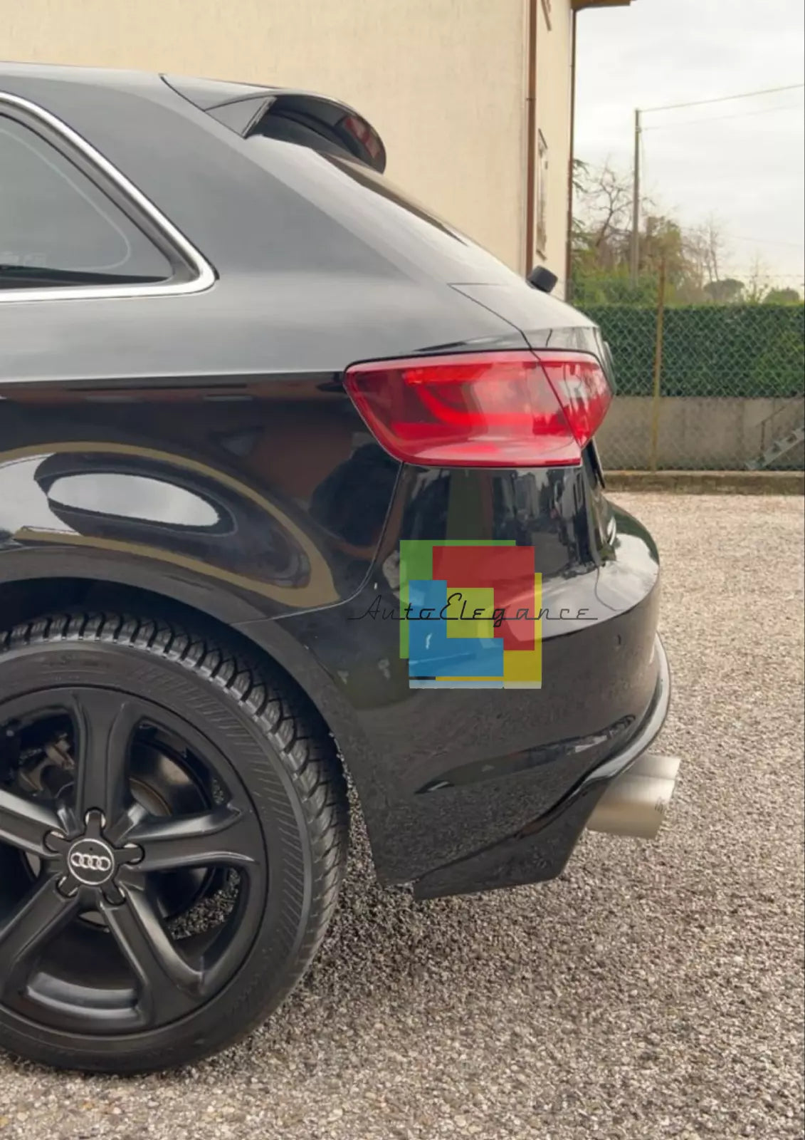 š„DIFFUSORE ADATTO PER AUDI A3 8V RS3 12-16 LOOOK NERO LUCIDO 2SX SPORTIVOš„