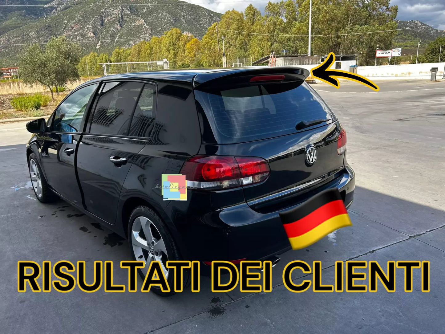 ✨SPOILER SUL TETTO PER VW GOLF 6 VI 2008-2012 POSTERIORE NERO LUCIDO✨