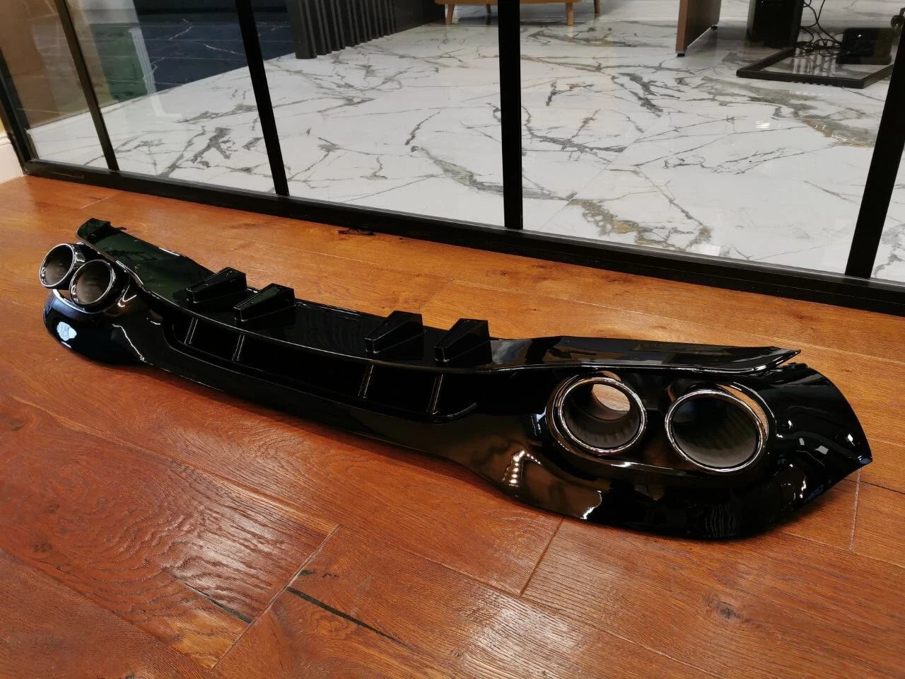 0173💎DIFFUSORE POSTERIORE PER MERCEDES A W177 AMG SOTTO TERMINALI NERI A45S💎