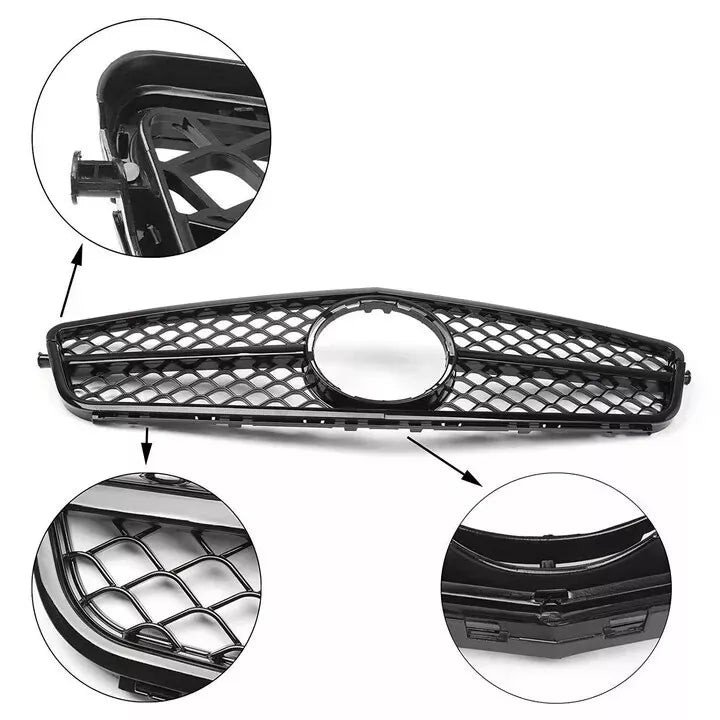 ✨Griglia stile AMG nera lucida per Mercedes Classe C W204 C204 S204 07-14✨