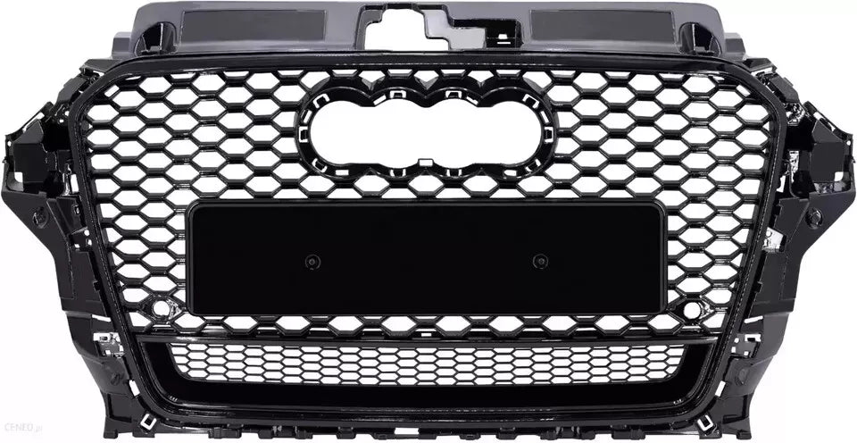 ✨Griglia anteriore Audi RS3 Style A3 S3 8V Griglia a nido nera lucida 13-16✨