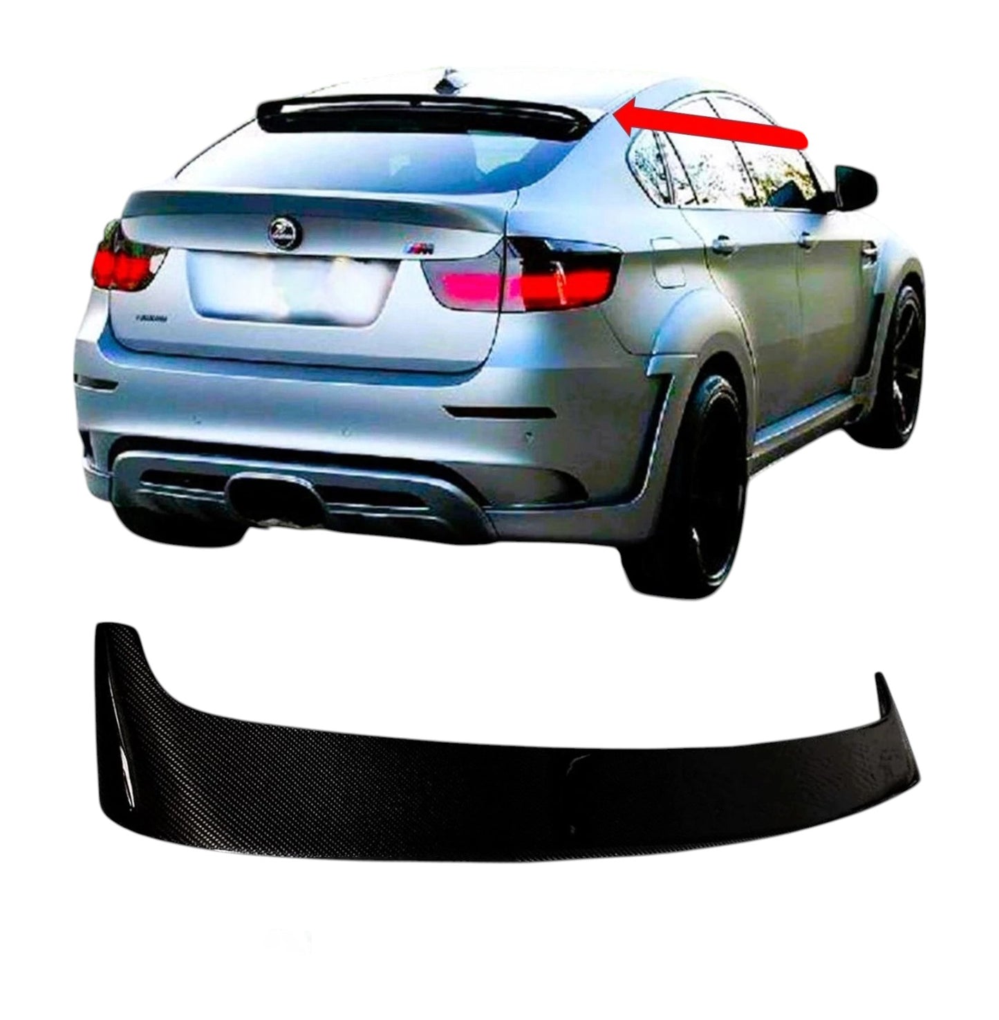 💕Spoiler Tetto Nero Lucido per BMW X6 E71 X6M 2008–2015 | Estensione Sportiva💕