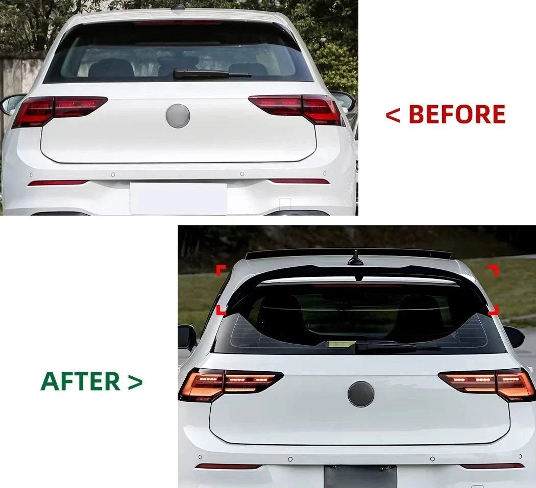 💕 Spoiler Tetto Nero Lucido Add-On per VW Golf MK8 R GTI GTD CS 2020+ 💕
