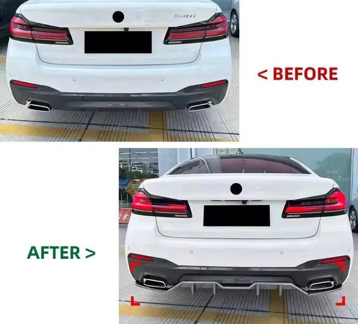 💕 Diffusore Posteriore Nero Lucido per BMW Serie 5 G30 LCI M Sport 💕