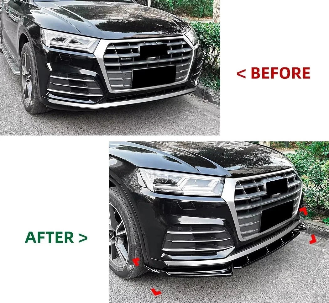 💕 Splitter Anteriore Nero Lucido per Audi Q5 SQ5 FY S Line 2018–2020 💕