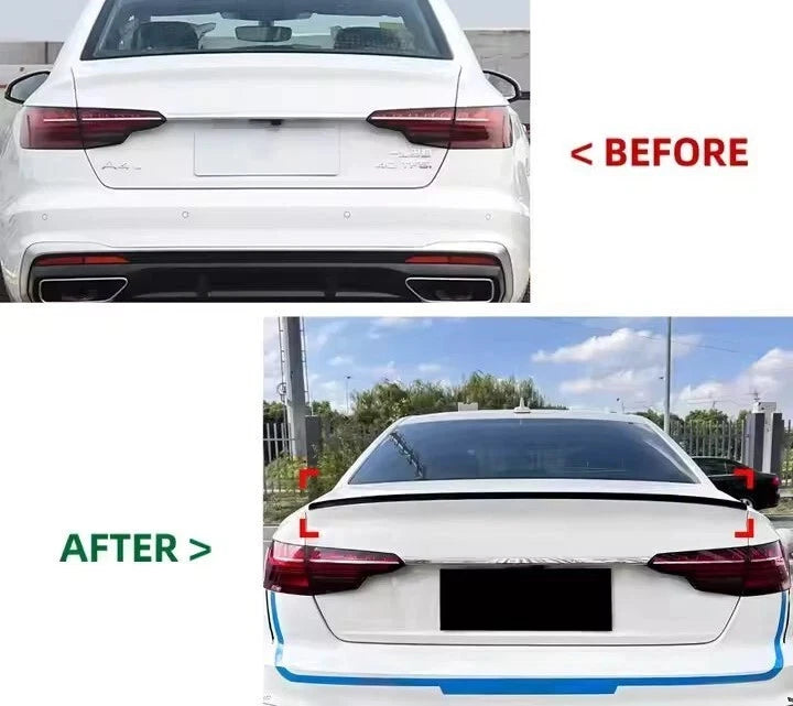 💕 Spoiler Nero Lucido Stile S4 per Audi A4 B9 Berlina 2016+ | Body Kit 💕