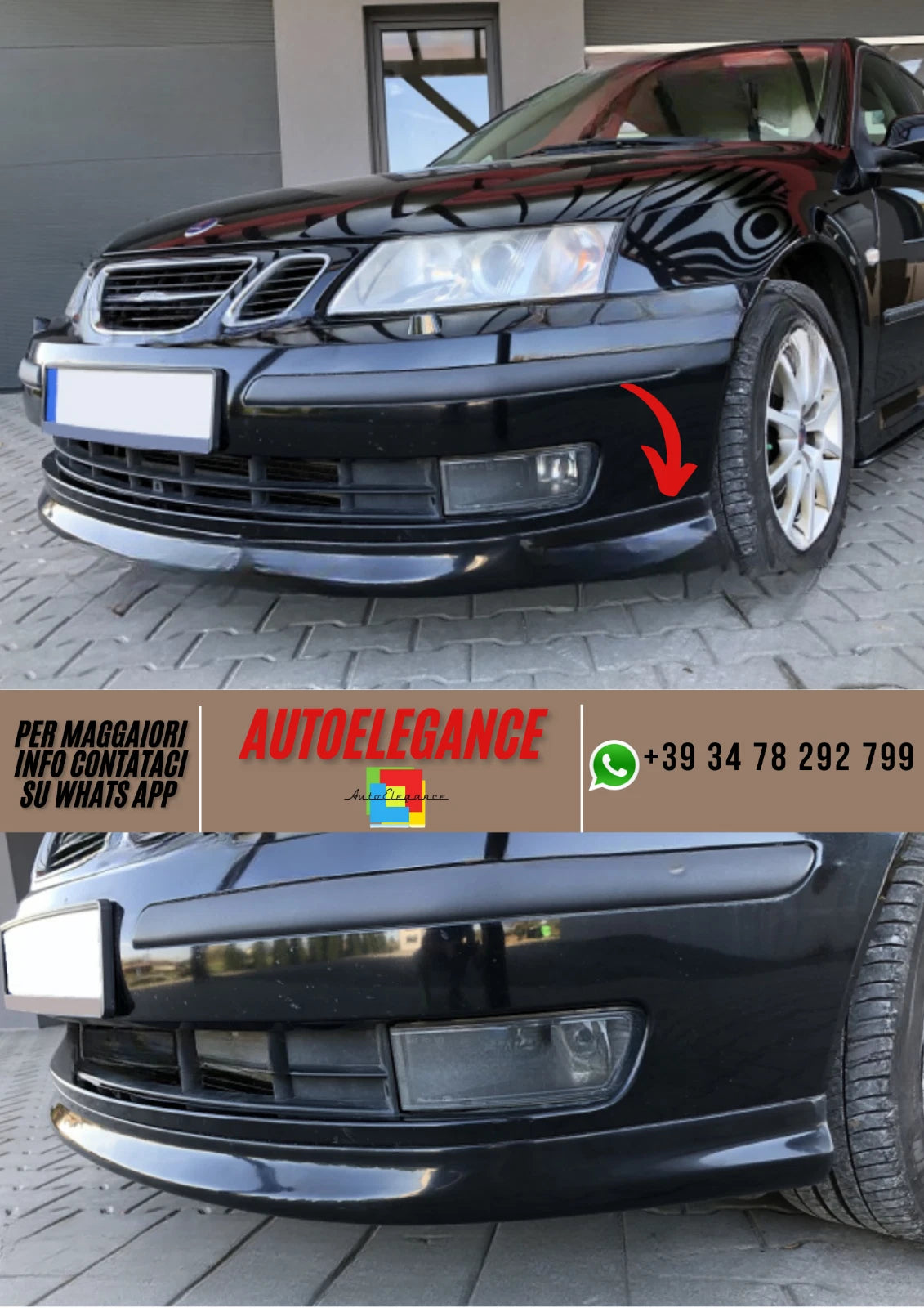 ❤️Spoiler paraurti anteriore SAAB 9-3 2002-2007❤️