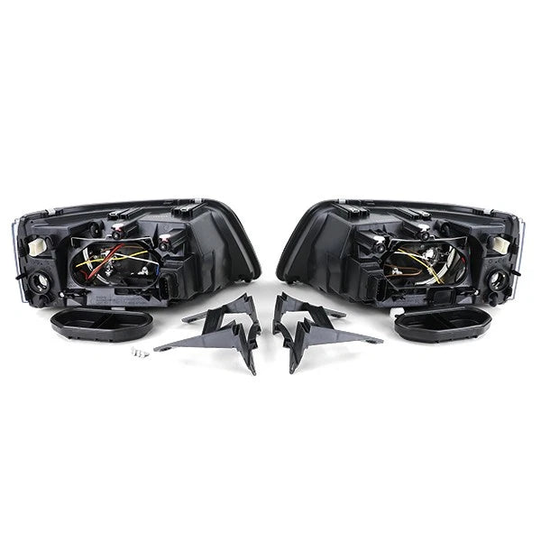 💫 Faro Anteriore H7/H1 Nero in Vetro Trasparente con Motore LWR per VW Bus T5💫